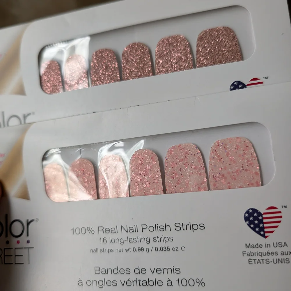 5 Sets Color Street GLITTER Pastel Pinks and Lavender Nail Polish Strips - Picture 6 of 7